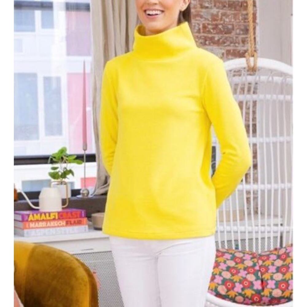Dudley Stephens Cobble Hill Turtleneck Vello Fleece Yellow Women’s Size Medium